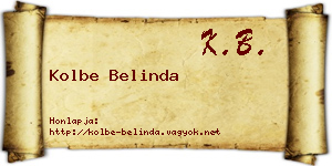 Kolbe Belinda névjegykártya
